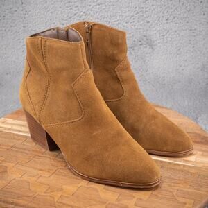 Aldo Tan Brown Suede‎ Zip Ankle Bootie Boot Women Size 8.5